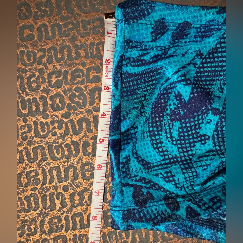 Men's Swim Trunks in Teal Pattern - Picture 6 of 7